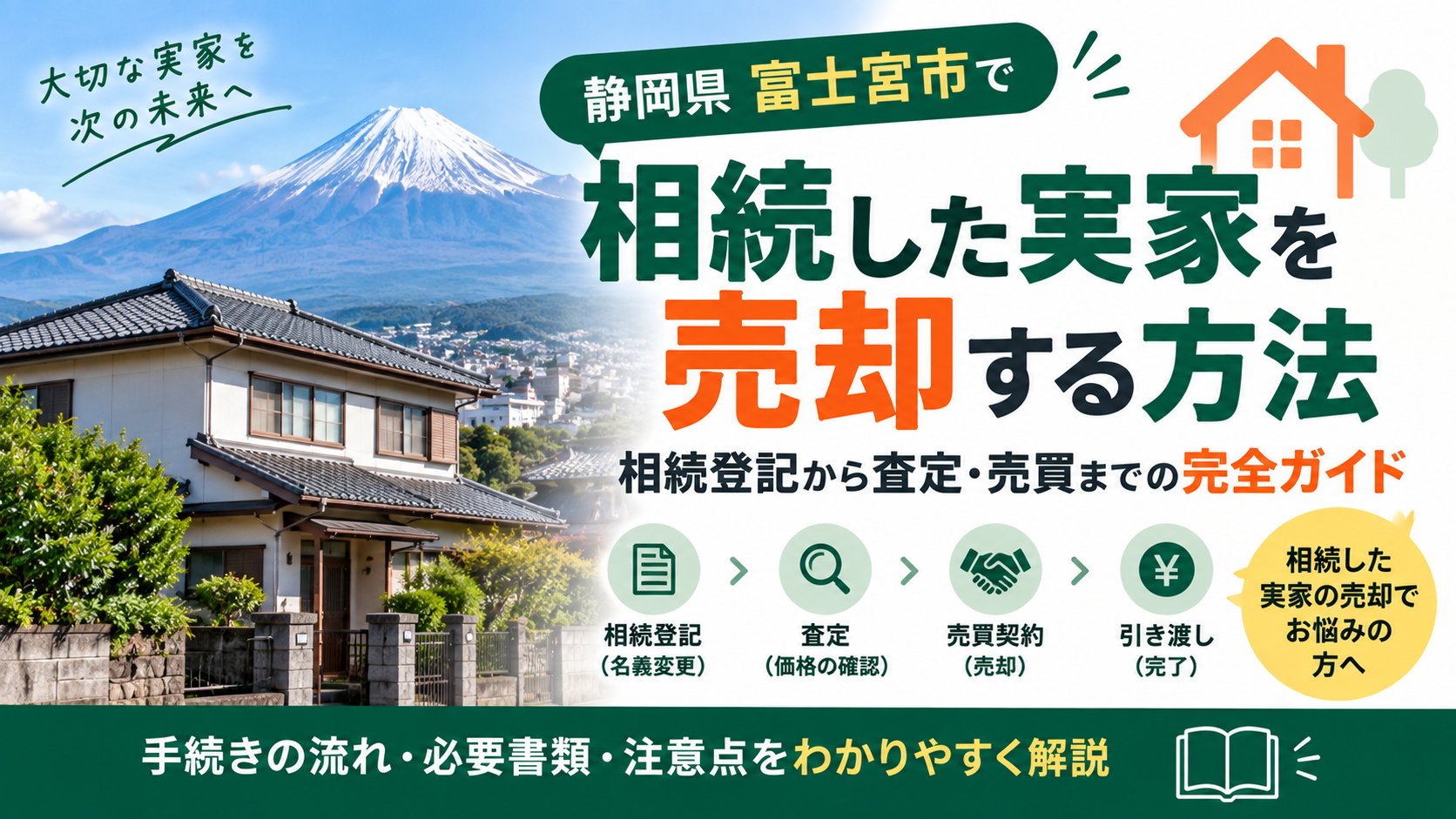 富士宮市で相続した実家を売却する方法｜相続登記から査定・売買までの完全ガイド
