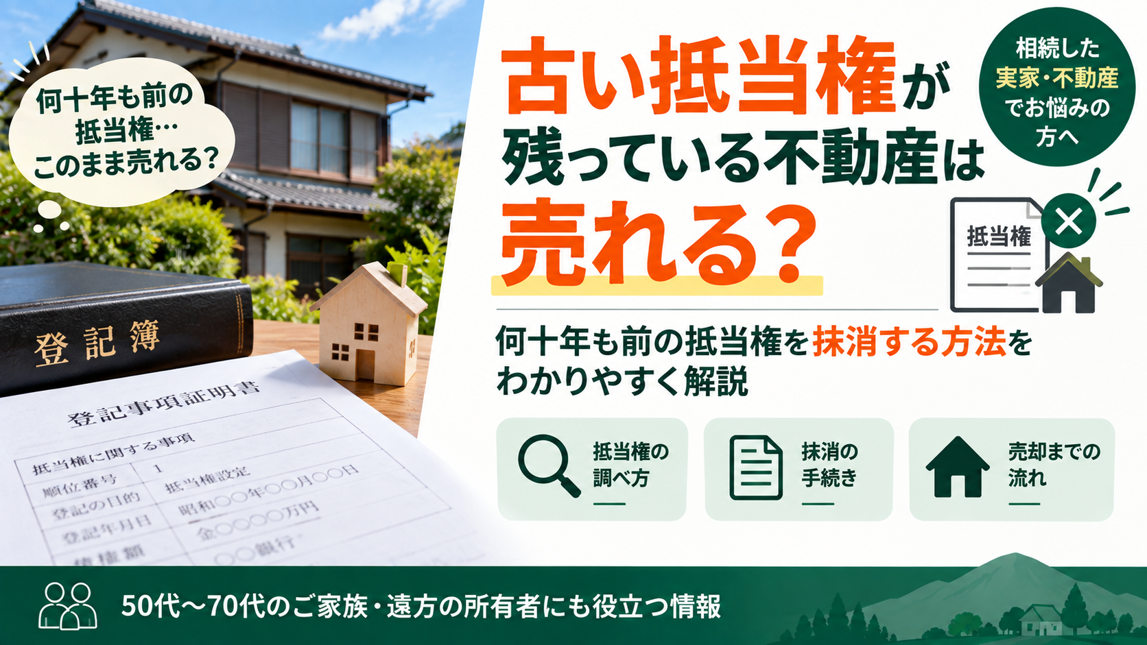 古い抵当権が残っている不動産は売れる？何十年も前の抵当権を抹消する方法