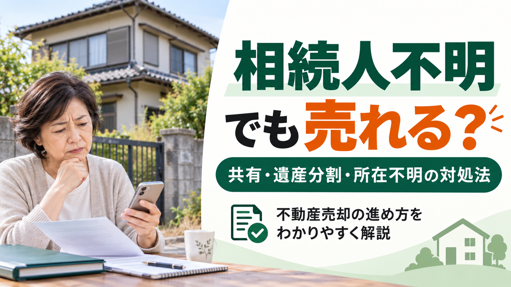 相続人と連絡が取れない不動産は売却できる？共有・遺産分割・所在不明の場合の対処法