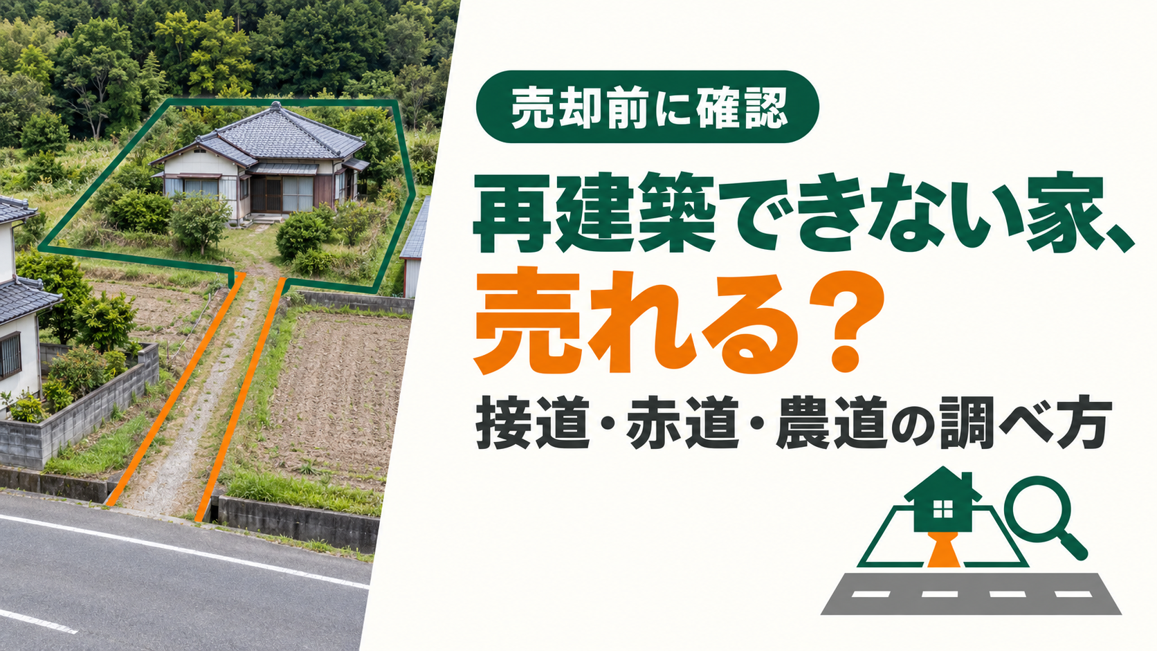 再建築できない家は売却できる？接道していない土地・赤道・農道がある不動産の調べ方